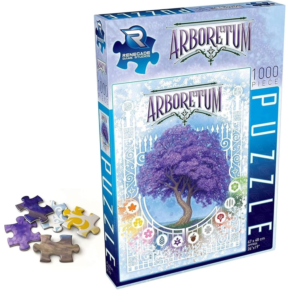 Renegade Game Studios Arboretum 1000 Piece Jigsaw Puzzle Sealed Purple Tree
